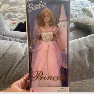 Mattel Barbie Princess Doll 1999 Blonde Pink Dress Gown - MIB